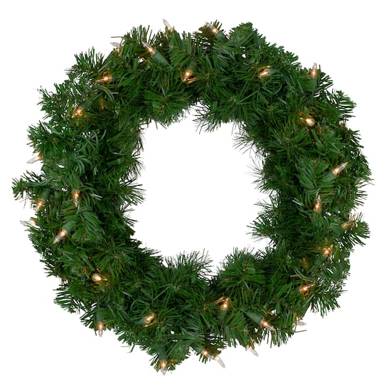 16&#x22; Pre-Lit Deluxe Windsor Pine Artificial Christmas Wreath